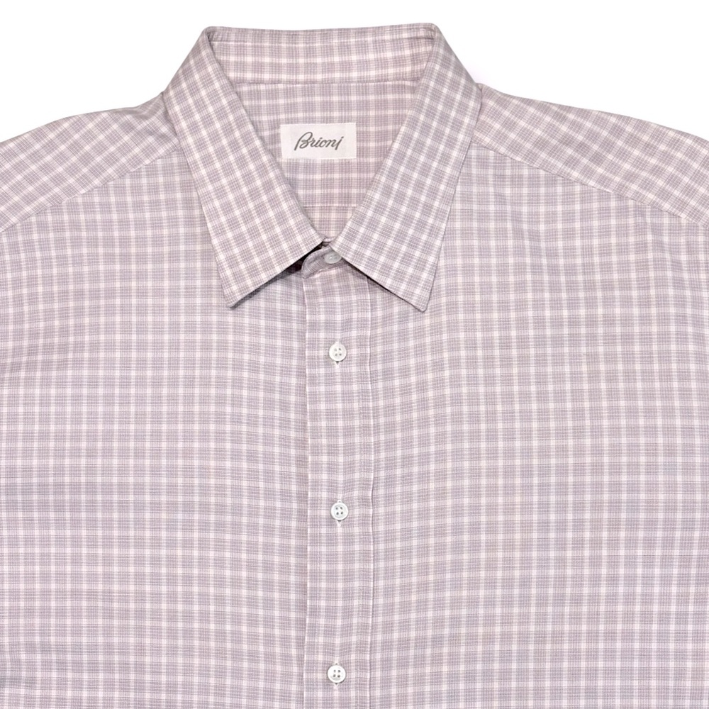 BRIONI Textured Cotton Dress Shirt 17 1/2 Collar